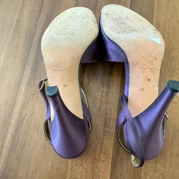 Ungaro Paris Butterfly Purple Sequined Heels - Picture 8 of 12